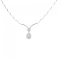K18WG フラワー ダイヤモンド ネックレス 0.373CT