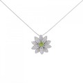 K18WG フラワー デマントイドガーネット ネックレス 0.30CT