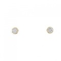 K18YG ソリティア ダイヤモンド ピアス 0.10CT