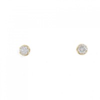 K18YG ソリティア ダイヤモンド ピアス 0.10CT