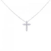 K18WG クロス ダイヤモンド ネックレス 0.15CT