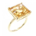 K18YG シトリン リング 4.00CT