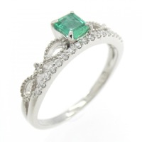 PT エメラルド リング 0.22CT