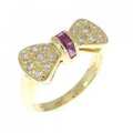 K18YG リボン ルビー リング 0.20CT