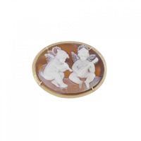 K18YG シェルカメオ ブローチ