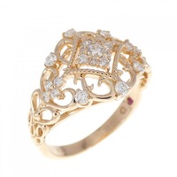 K18PG ダイヤモンド リング 0.35CT