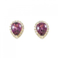 K18YG ガーネット ピアス 2.80CT