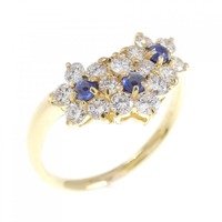 K18YG フラワー サファイヤ リング 0.14CT