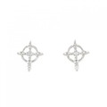 PT クロス ダイヤモンド ピアス 0.04CT