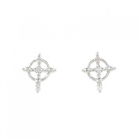 PT クロス ダイヤモンド ピアス 0.04CT