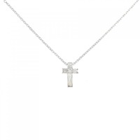 K18WG クロス ダイヤモンド ネックレス 0.04CT
