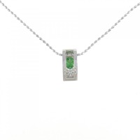 K18WG/PT グリーンガーネット ネックレス 0.43CT