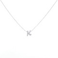 K18WG イニシャルK ダイヤモンド ネックレス 0.10CT