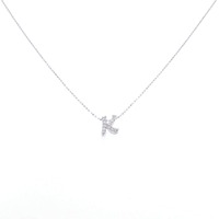 K18WG イニシャルK ダイヤモンド ネックレス 0.10CT