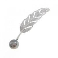 ミキモト フェザー 黒蝶パール ブローチ 8.6mm