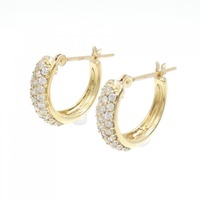 K18YG パヴェ ダイヤモンド ピアス 0.50CT