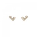 K18PG ハート ダイヤモンド ピアス 0.30CT