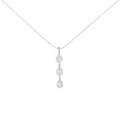 K18WG スリーストーン ダイヤモンド ネックレス 0.30CT