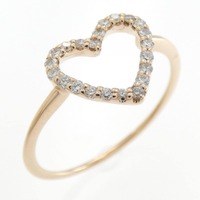 K18PG ハート ダイヤモンド リング 0.15CT