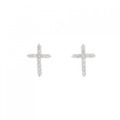 【新品】K18WG クロス ダイヤモンド ピアス 0.20CT
