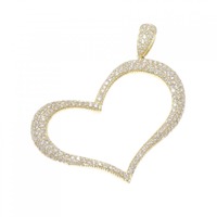 750YG パヴェ ハート ダイヤモンド ペンダント 1.88CT