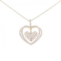 K18PG ハート ダイヤモンド ネックレス 1.00CT