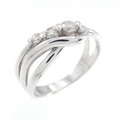 K18WG スリーストーン ダイヤモンド リング 0.20CT