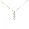 K18PG スリーストーン ダイヤモンド ネックレス 0.32CT