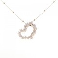 K18PG ハート × フラワー ダイヤモンド ネックレス 1.24CT