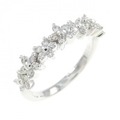K18WG フラワー ダイヤモンド リング 0.28CT