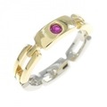 K18YG/PT ルビー リング 0.05CT
