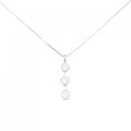 K18WG スリーストーン ダイヤモンド ネックレス 1.012CT