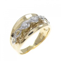 K18YG/PT ダイヤモンド リング 0.12CT