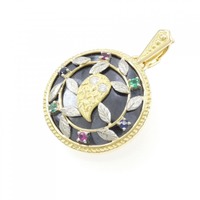 石川暢子 フクロウ カラーストーン ペンダント