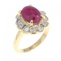 K18YG ルビー リング 2.92CT