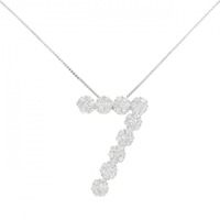 K18WG ナンバー7 ダイヤモンド ネックレス 1.00CT