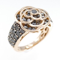 K18PG/K18BG フラワー ダイヤモンド リング 1.32CT