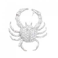 K18WG/K14WG クラブ ダイヤモンド ブローチ 1.00CT
