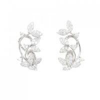 750WG リーフ ダイヤモンド ピアス 1.21CT