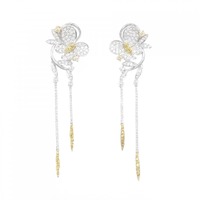 18KWG/18KYG バタフライ ダイヤモンド ピアス 1.09CT