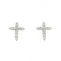 PT クロス ダイヤモンド ピアス 0.30CT