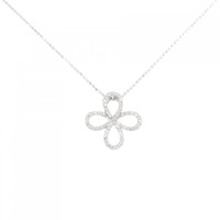 K18WG クローバー ダイヤモンド ネックレス 0.30CT