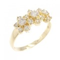 K18YG フラワー ダイヤモンド リング 0.30CT