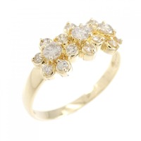 K18YG フラワー ダイヤモンド リング 0.30CT