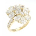 K18YG フラワー ダイヤモンド リング 3.67CT