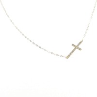 K18YG クロス ダイヤモンド ネックレス 0.11CT