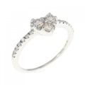 K18WG ハート ダイヤモンド リング 0.35CT