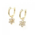 K18YG 2WAY フラワー ダイヤモンド ピアス 1.00CT