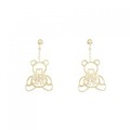 【新品】K18YG ベア ダイヤモンド ピアス 0.10CT
