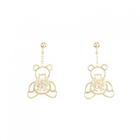 【新品】K18YG ベア ダイヤモンド ピアス 0.10CT